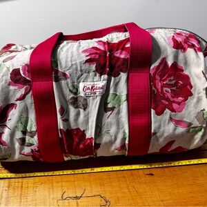 Cath Kidston Red and Cream Floral Travel Weekender Bag London